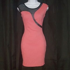 Sexy Pink Cocktail Mini Dress